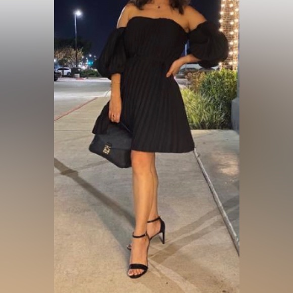 Express Dresses & Skirts - Off the shoulder Pleated mini Dress